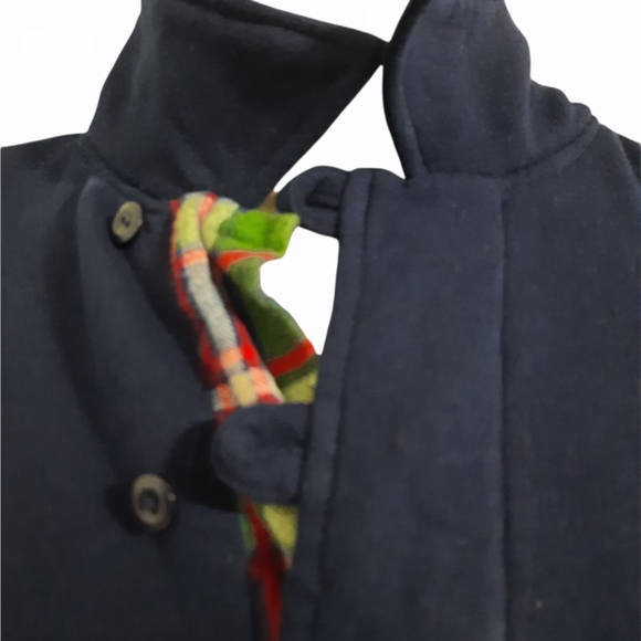 Mens Pullover Top Fleece Blue Medium Pockets Button - Picture 3 of 5